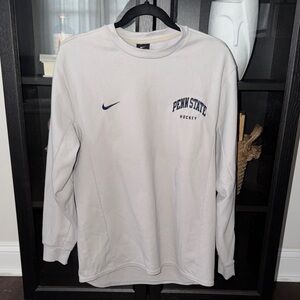 Penn State Hockey Nike Men's Gray/Off White Crewneck